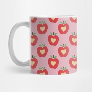 Pink Heart Apple Pattern Mug